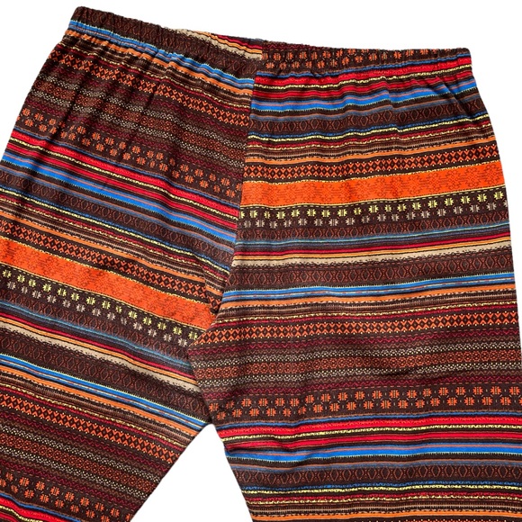 No Boundaries size Xl red orange yellow blue brown striped leggings - Picture 7 of 13